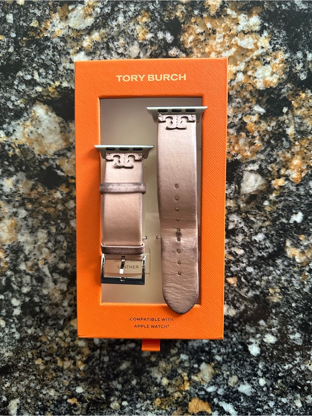 Tory Burch Pink Leather Apple Watch Band 38mm/40mm
